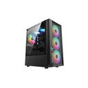 POWER TRAIN PC CASEING GAMING RGB PT-701 BLACK WITH FOUR FAN